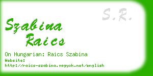szabina raics business card
